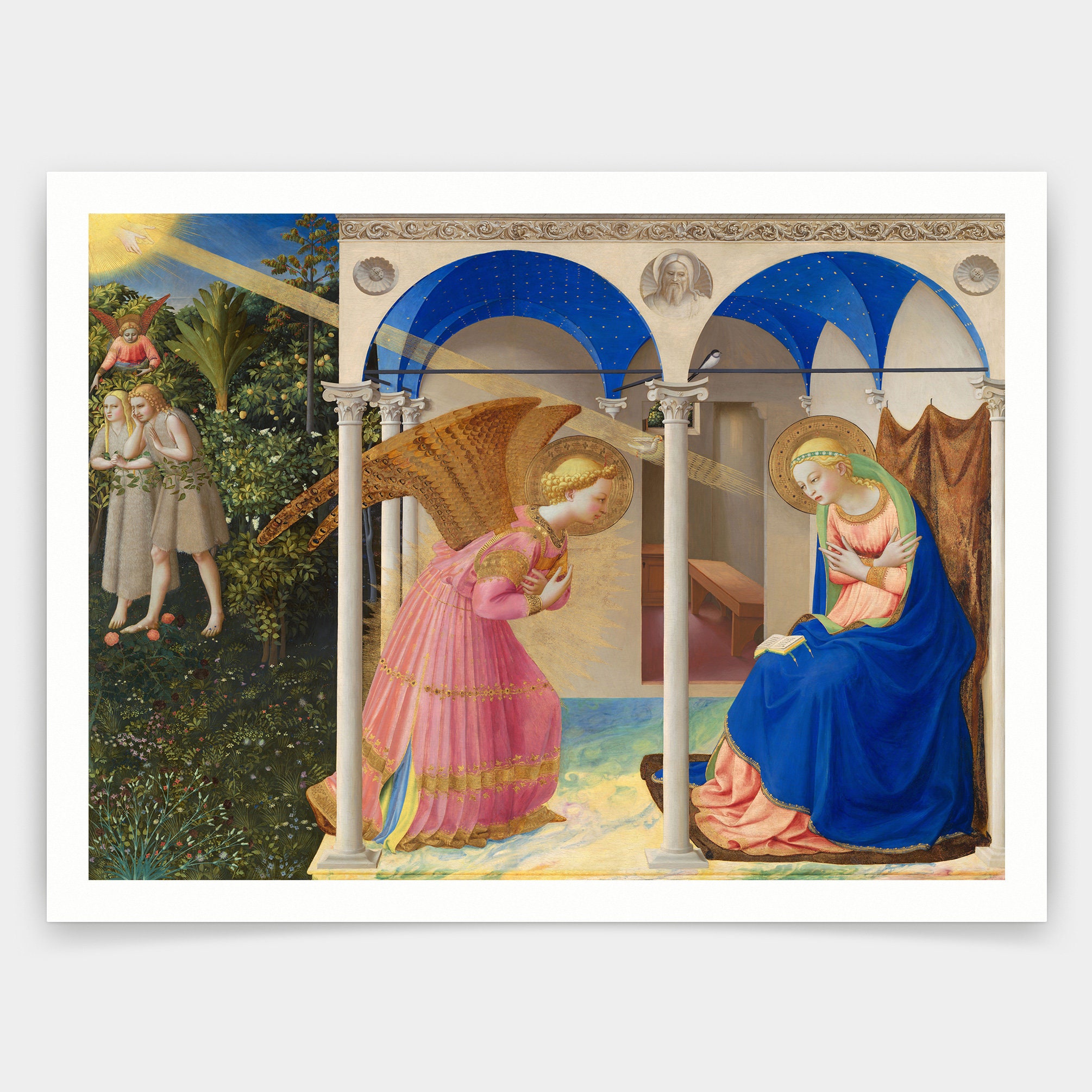 Stampa Su Plexiglass – Beato Angelico Annunciazione – Qualità Italia 30x42 Cm Con Lastra 5 Mm