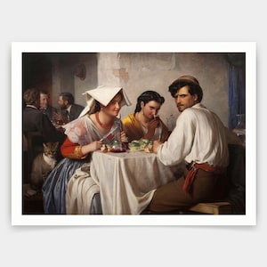 Carl Bloch,In a Roman Osteria,art prints,Vintage art,canvas wall art,famous art prints,q820