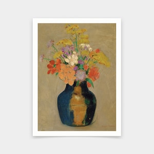 Odilon Redon,Bouquet of Flowers in a Vase,art prints,Vintage art,canvas wall art,famous art prints,V6439