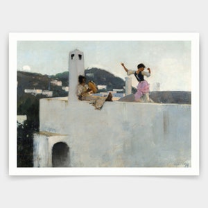 John Singer Sargent,Capri Girl on a Rooftop,art prints,Vintage art,canvas wall art,famous art prints,q1172