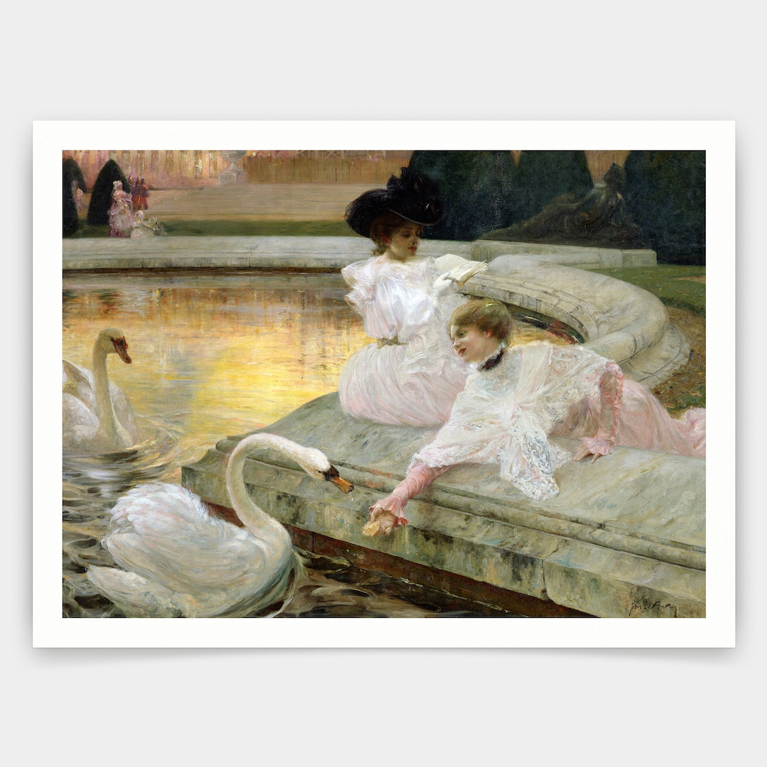 Joseph Marius Avy,the Swans,art Prints,vintage Art,canvas Wall Art