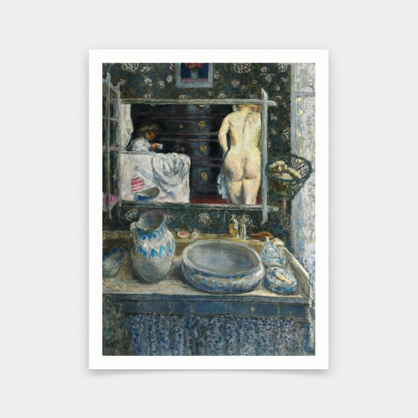 Pierre Bonnard,Mirror above a Washstand 1908,art prints,Vintage art,canvas wall art,famous art prints,q612