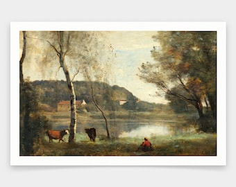 カミーユ・コロー - ヴィル・ダヴレー（1870年） - ロールド油絵美術館