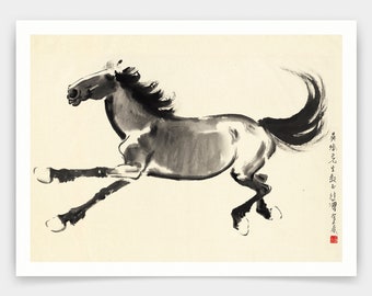 Xu Beihong,Ein laufendes Pferd,Chinesische Kunstdrucke,Kunstdrucke,Vintage Kunst,Leinwand Wandkunst,berühmte Kunstdrucke,V5203