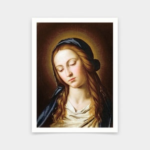 Il Sassoferrato,Head of the Madonna,art prints,Vintage art,canvas wall art,famous art prints,V6036