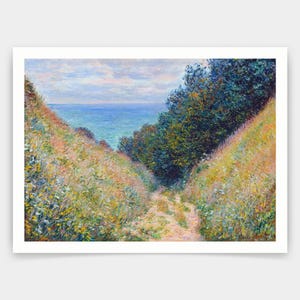 Claude Monet,Road at La Cavée, Pourville,art prints,Vintage art,canvas wall art,famous art prints,q879