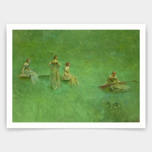 Thomas Dewing, De Luit, kunst prints, Vintage kunst, canvas kunst aan de muur, beroemde kunst prints, V5031
