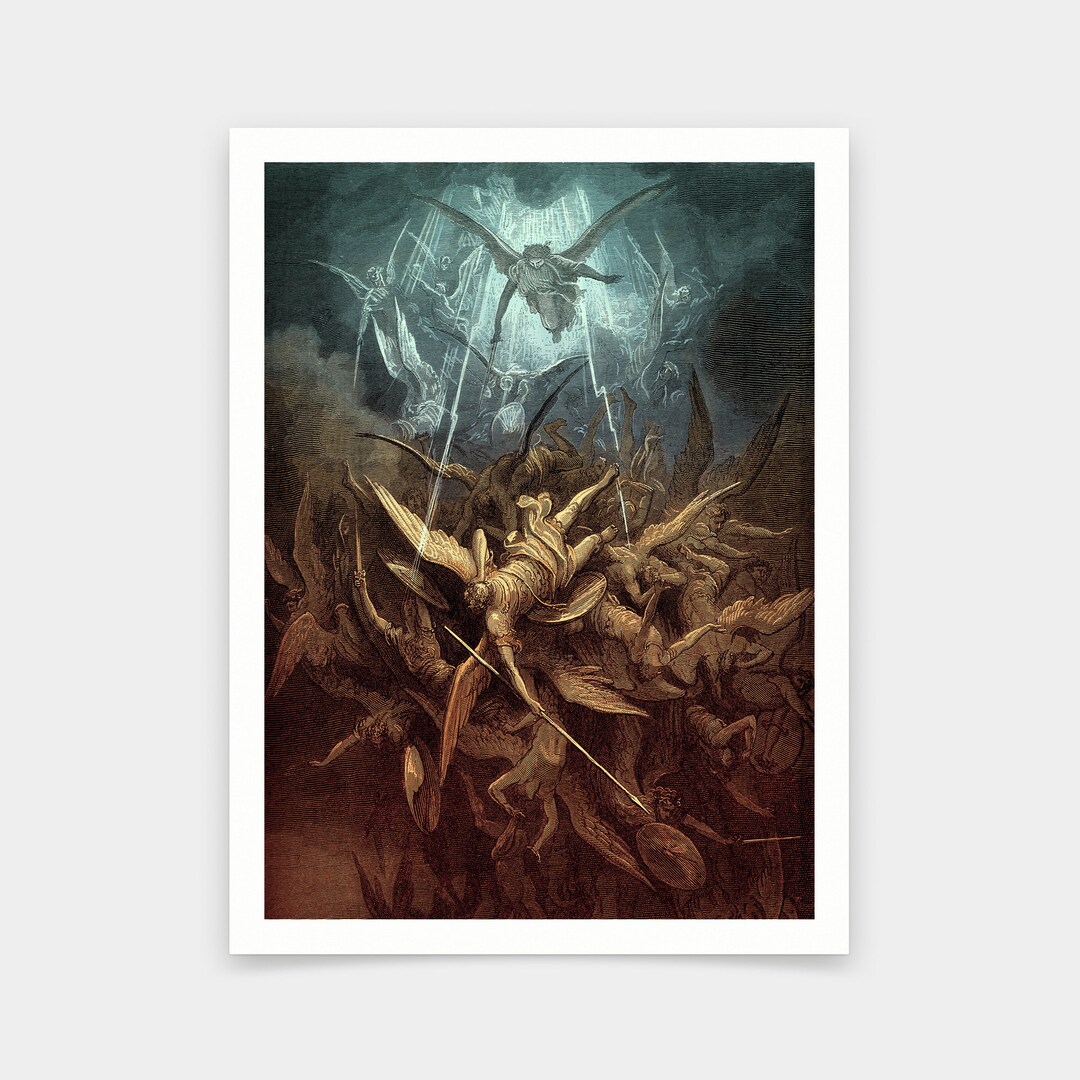 Gustave Dore,paradise Lost, Fall of the Rebel Angels,art Prints,vintage ...