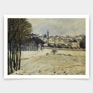 Alfred Sisley,The Snow at Marly-le-Roi,art prints,Vintage art,canvas wall art,famous art prints,V3101