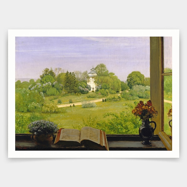 Hans Thoma , the Od view of the Holzhausenpark,art prints,Vintage art,canvas wall art,famous art prints,V4036