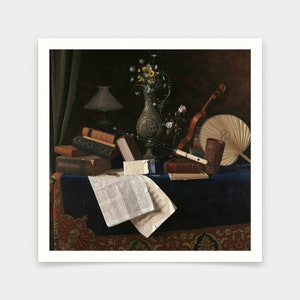 William Harnett,Ease,Still life,art prints,Vintage art,canvas wall art,famous art prints,V7296