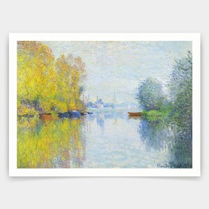 クロード・モネ、セーヌ川の秋、アルジャントゥイユ、オートンヌ・シュル・ラ・セーヌ アルジャントゥイユ、アート プリント、ヴィンテージ アート、キャンバス ウォール アート、有名なアート プリント、q846