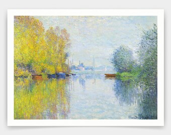 クロード・モネ作「セーヌ川の秋、アルジャントゥイユ」ポスター