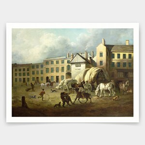 George Garrard,A Town Scene,art prints,Vintage art,canvas wall art,famous art prints, V3866