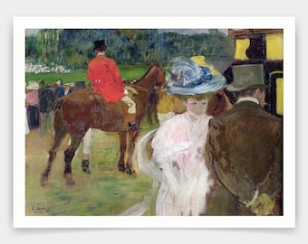 Leon Georges Carre,At the Races at Auteuil,art prints,Vintage art,canvas wall art,famous art prints,V4545