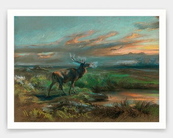 Rosa Bonheur,The call of the stag,art prints,Vintage art,canvas wall art,famous art prints,V4963