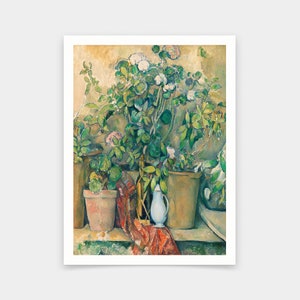 Paul Cézanne,Terracotta Pots and Flowers,Pots en terre cuite et fleurs,art prints,Vintage art,canvas wall art,famous art prints,q588