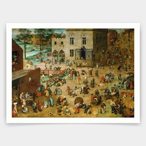 Pieter Bruegel the Elder,Children’s Games,art prints,Vintage art,canvas wall art,famous art prints,q1367