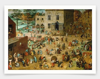 Pieter Bruegel the Elder,Children’s Games,art prints,Vintage art,canvas wall art,famous art prints,q1367