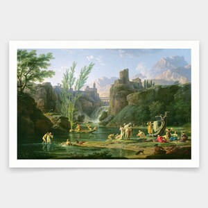 Claude Joseph Vernet,Morning  The Bathers,art prints,Vintage art,canvas wall art,famous art prints,V1136