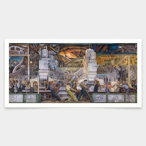 Diego Rivera,Detroit Industry, North Wall,art prints,Vintage art,canvas wall art,famous art prints,V7807