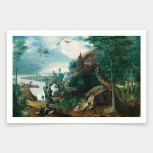 Pieter Bruegel el Viejo,La tentación de San Antonio,grabados de arte,Arte vintage,Arte mural de lienzo,grabados de arte famosos,q2062