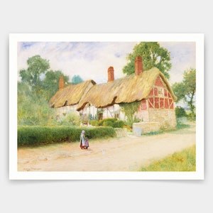Arthur Claude Strachan,Ann Hathaway&#39;s Cottage,art prints,Vintage art,canvas wall art,famous art prints,V3147