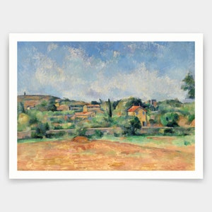 Paul Cezanne,The Bellevue Plain  The Red Earth,art prints,Vintage art,canvas wall art,famous art prints,V4758