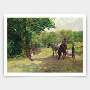 Arthur Siebelist,Landschaft mit Pferd und Wagen,Kunstdrucke,Vintage Kunst,Leinwand Wandkunst,berühmte Kunstdrucke,V3162