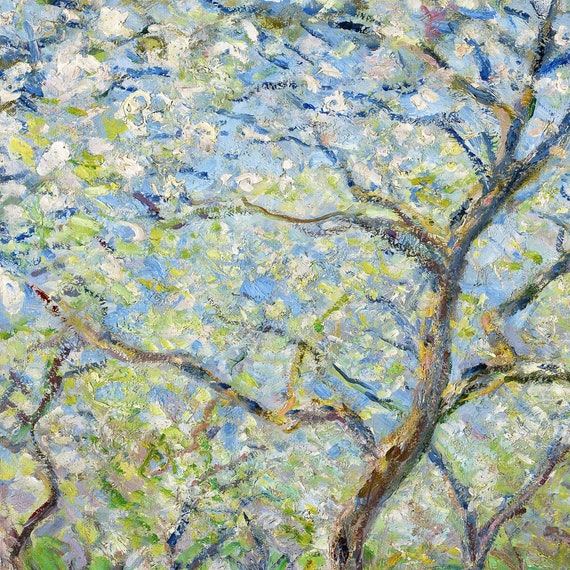 クロード・モネ、春、果樹園に咲くリンゴの木、アートプリント