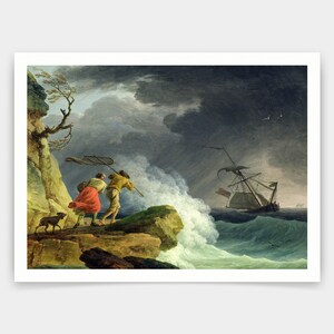 Claude Joseph Vernet,Coastal Scene in a Storm,art prints,Vintage art,canvas wall art,famous art prints,V3372