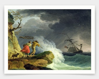 Claude Joseph Vernet,Coastal Scene in a Storm,art prints,Vintage art,canvas wall art,famous art prints,V3372