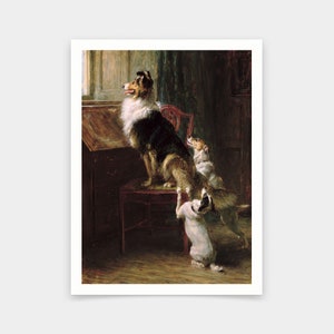* antique picture ❀* 女の子とワンちゃんのいる 版画プリント antique picture ❀* 女の子とワンちゃんのいる 版画プリント