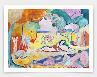 Henri Matisse,Le Bonheur de vivre, also called The Joy of Life 1905,art prints,Vintage art,canvas wall art,famous art prints,q1085