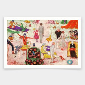 Florine Stettheimer,Sunday Afternoon in the Country, Detail,art prints,Vintage art,canvas wall art,famous art prints,V1339