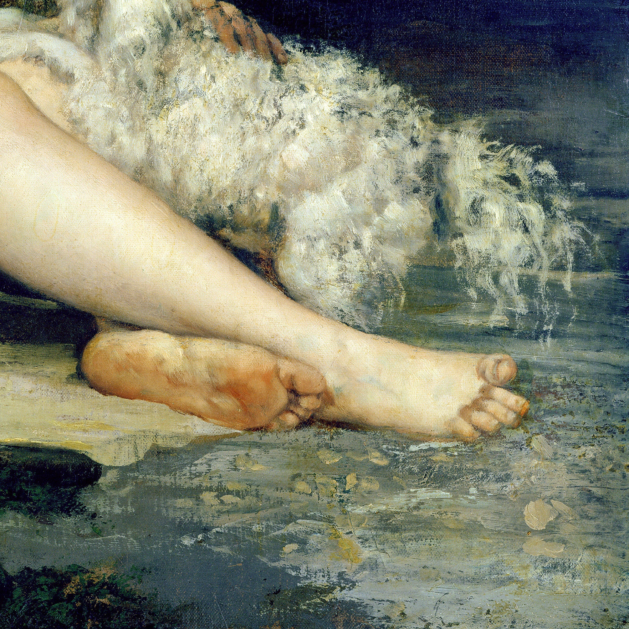 Femme nue au chien - Gustave Courbet as art print or hand painted oil.