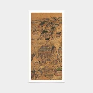 Koreaanse kunst, een vredige dag 3, Japanse print, kunst prints, Vintage kunst, canvas kunst aan de muur, beroemde kunst prints, verticale smalle prints, V7458