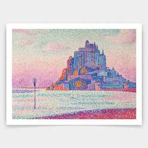 Paul Signac,Mont Saint-Michel, Setting Sun,art prints,Vintage art,canvas wall art,famous art prints,V4809