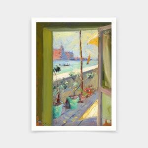 Francis Campbell Boileau Cadell,From the Calcina Hotel,Venetian canal outside the door,art prints,Vintage art,canvas,famous art prints,V5696