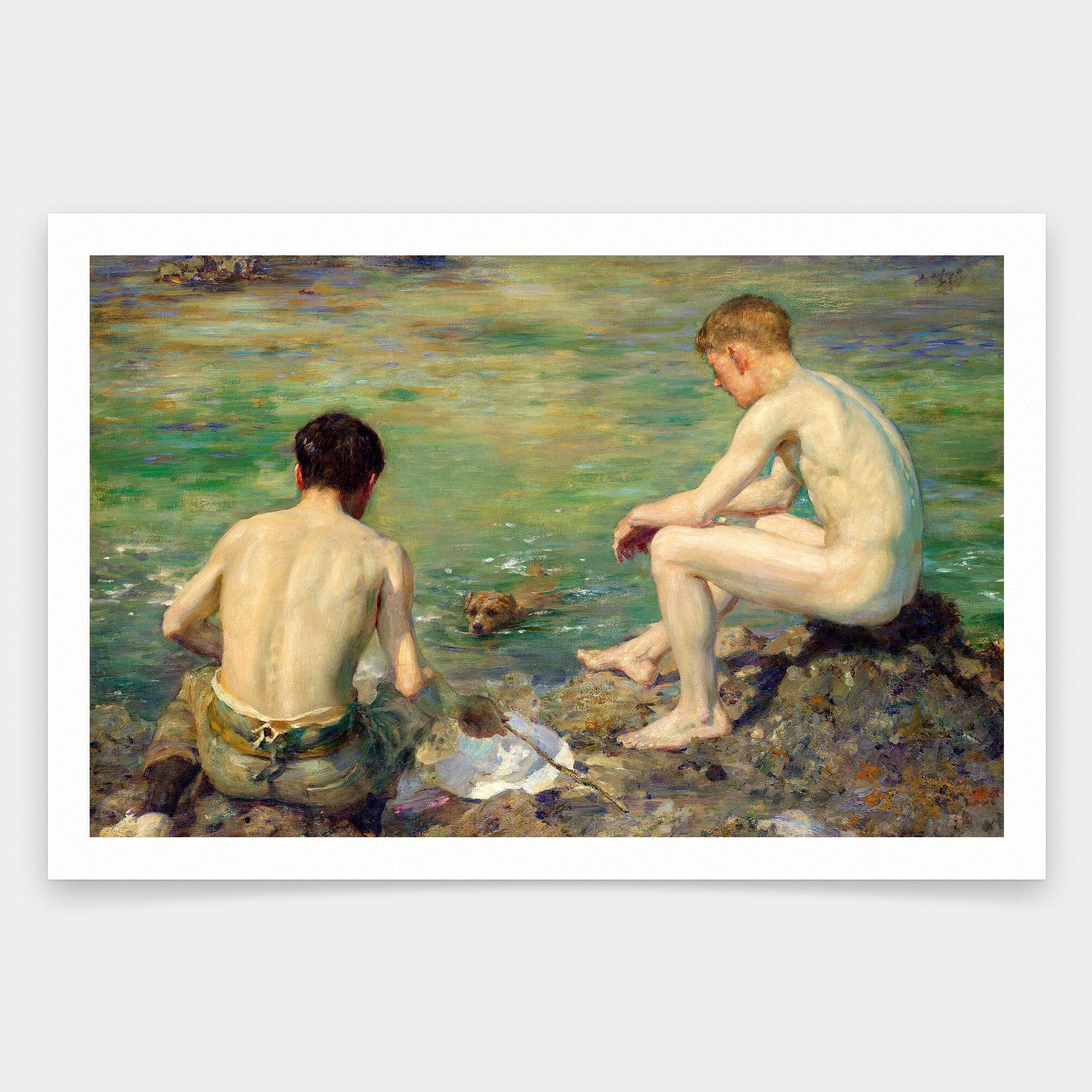 Henry Scott Tuke,Three Companions,art prints,Vintage art,canvas wall art,famous art prints,V1508