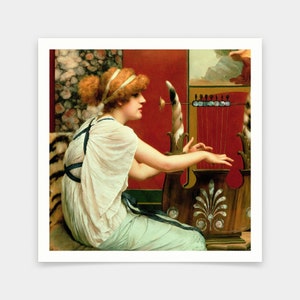 John William Godward,Music,art prints,Vintage art,canvas wall art,famous art prints,V7176