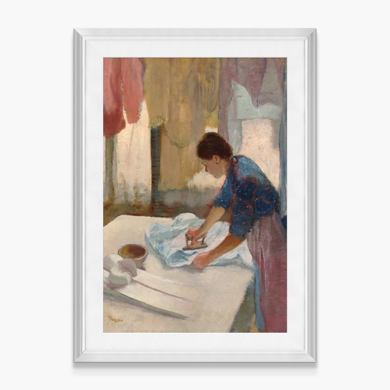 Edgar Degas,Woman Ironing,Clothing store framed printing,Framed Prints,wall art prints,Hanging Canvas print,large wall art oversized,f434