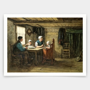David Adolph Constant Artz,The Midday Meal,art prints,Vintage art,canvas wall art,famous art prints,V3508