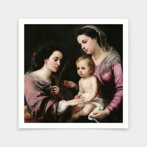 Bartolome Esteban Murillo,The Mystic Marriage of St. Catherine,art prints,Vintage art,canvas wall art,famous art prints,V6969