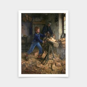 Henry Ossawa Tanner, The Young Sabot Maker, impresiones de arte, arte vintage, arte de pared de lienzo, impresiones de arte famosas, V6002