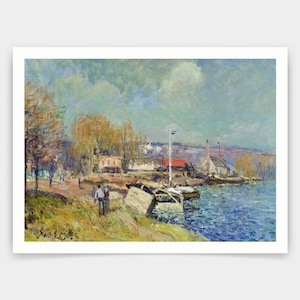 Alfred Sisley,The Seine at Port-Marly,art prints,Vintage art,canvas wall art,famous art prints,V3100