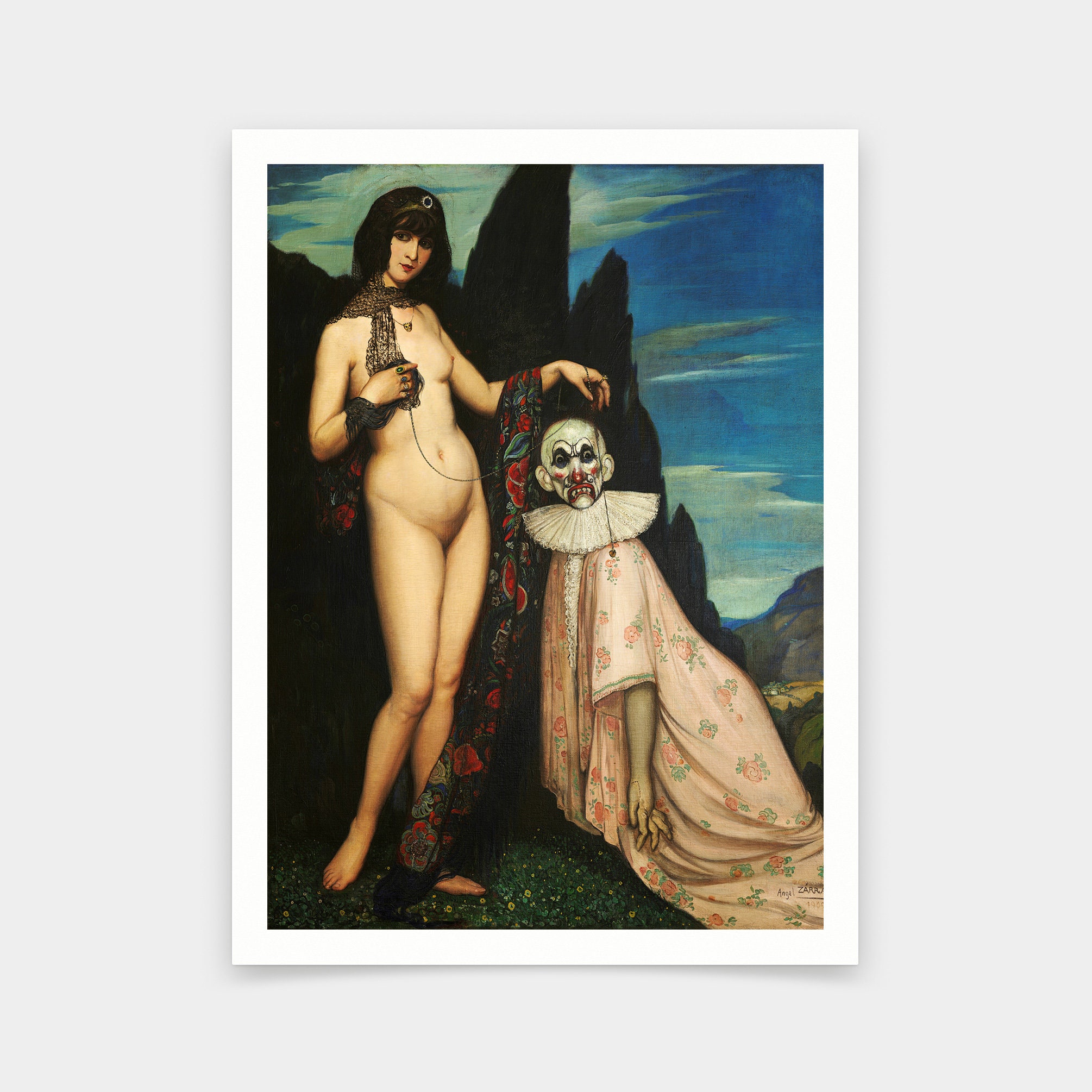 Angel Zarragathe Woman and Puppet 1909art Printsvintage