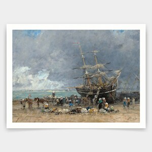 Eugene Boudin, Terugkeer van de Terre-Neuvier, kunst prints, Vintage kunst, canvas kunst aan de muur, beroemde kunst prints, V3670