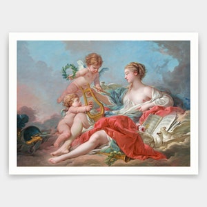 François Boucher,Allegory of Music,art prints,Vintage art,canvas wall art,famous art prints,q1012