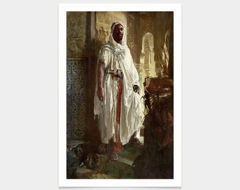 エドゥアルド・シャルルモント、ムーア人の酋長、1878年、アートプリント、ビンテージアート、キャンバスウォールアート、有名なアートプリント、2V43
